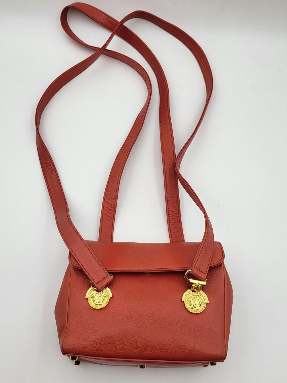 Versace. Gianni Versace Mini Leather Medusa Medallion Shoulder Bag, Authentic..